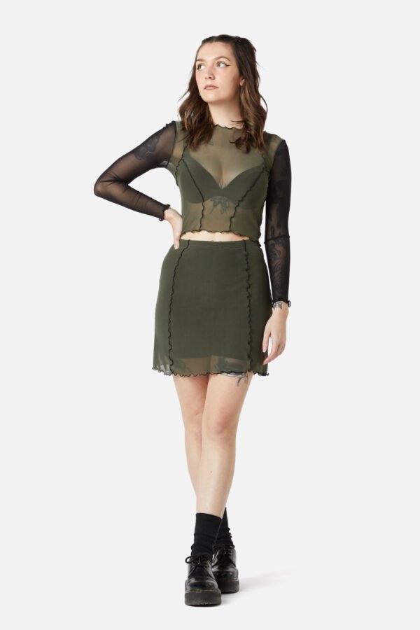 Sheer Mesh Jersey Skort