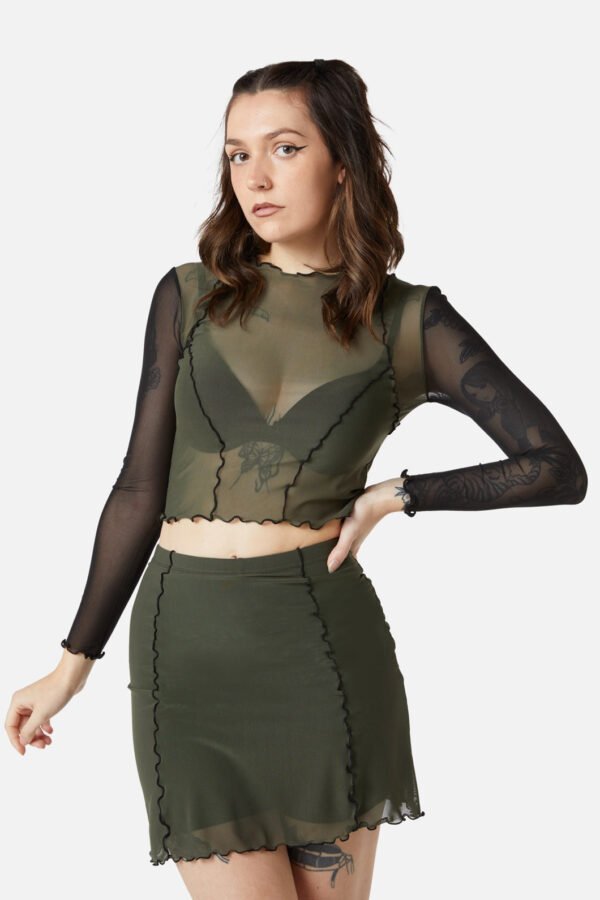 Sheer Mesh Jersey Skort