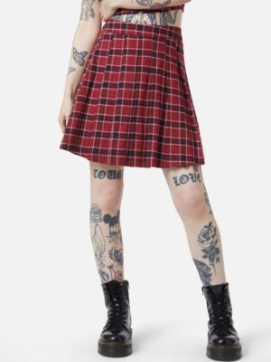 Revenge Tartan Pleated Skirt