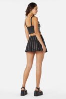 Barbed Wire Inverted Pleat Skort