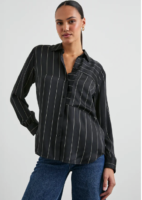 Ink Stripe Silk Blouse