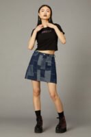 Patchwork Denim Skirt