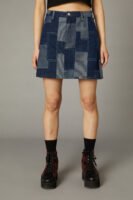 Patchwork Denim Skirt