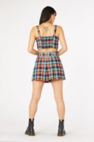 Rainbow Tartan Buckle Skort