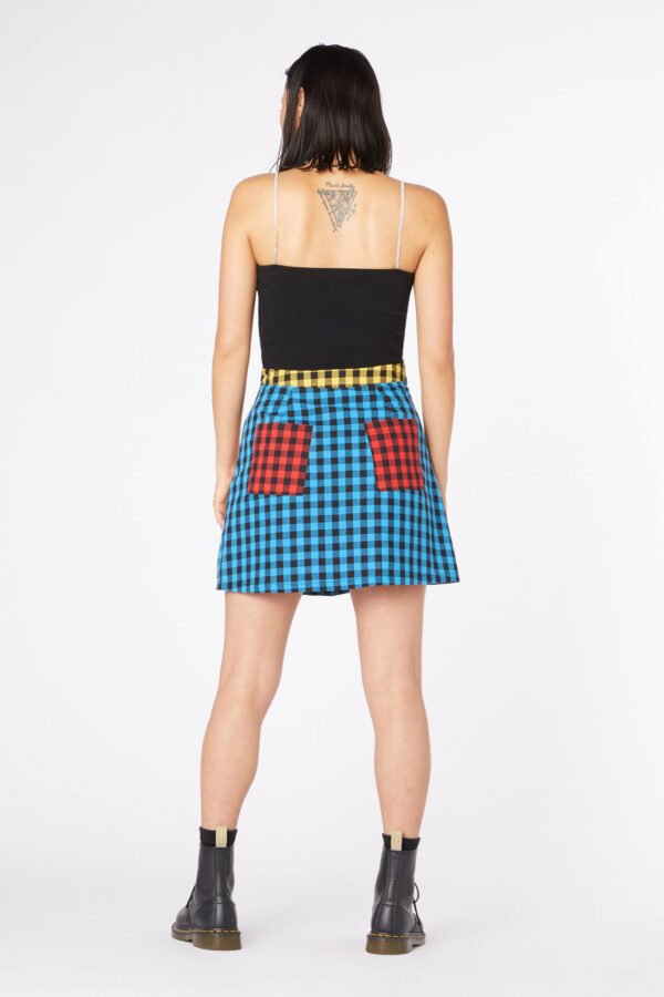 Festive Gingham Cotton Skort