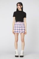 Pastel Tartan Belted Skort