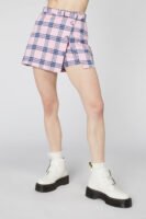 Pastel Tartan Belted Skort