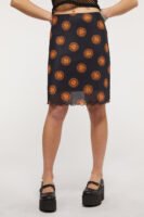 Sun Print Sheer Mesh Skirt