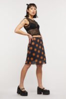 Sun Print Sheer Mesh Skirt